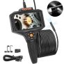 VEVOR Endoskopkamera Dreifachlinse 5″ IPS-Bildschirm 854×480 Inspektionskamera 5m Kabel Rohrkamera 5000mAh Akku für 5-6Std. Kanalkamera IP67 Endoskop 180°Drehbar Automotoren Abwasserkanäle HVAC-Kanäle