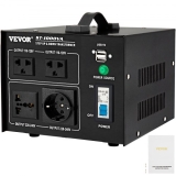 VEVOR Spannungswandler 1000 W Ringkern Transformator, 5 A Ladegerät Inverter mit UK-Stecker, 110 V – 120 V / 220 V – 240 V Wechselrichter für verschiedene Elektrogeräte wie Wasserspender, Faxgeräte