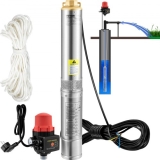 VEVOR 3″ Tiefbrunnenpumpe 550W Brunnenpumpe Max. Durchfluss 50L/min Tauchpumpe Max. Förderhöhe 89m Tauchwasserpumpe Sandbeständig
