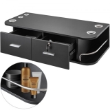 VEVOR 105 x 41 x 22,5cm Wandregal mit Schublade Schwarz mit 2 Schubladen Wandschublade für Salon SPA Badezimmer