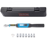 VEVOR Drehmomentschlüssel LED-Anzeige Drehmoment Anzeige Schlüssel im Uhrzeigersinn±2 % / gegen den Uhrzeigersinn±2.5 % Digitaler Torsionsschlüssel 3/8″ Antrieb, Torque Wrench digital 7 Steckschlüssel