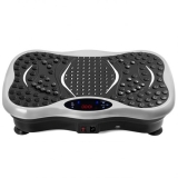 VEVOR Fitness Vibrationsplatte mit LCD Fitness Matte 3 Ebenen Massage Remote Bluetooth USB Musik Intelligente Uhr Fitness-Maschine für Zuhause und Büro Stepper Zuhause, Nützliches Zubehör Silber