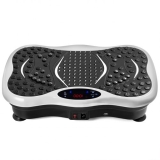 VEVOR Fitness Vibrationsplatte mit LCD Fitness Matte 3 Ebenen Massage Remote Bluetooth USB Musik Intelligente Uhr Fitness-Maschine für Zuhause und Büro, Stepper Zuhause, Nützliches Zubehör Weiß