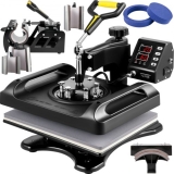 VEVOR 8 in 1 Transferpresse, 29×38 cm Hitzepresse, Heißpressmaschine, DIY T-Shirtpresse mit Digitaler LED-Temperatur- und Zeitkontrolle für Sublimation Becher T-Shirt Tellern, 45,2 x 38 x 45,7 cm