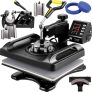 VEVOR 8 in 1 Transferpresse, 29×38 cm Hitzepresse, Heißpressmaschine, DIY T-Shirtpresse mit Digitaler LED-Temperatur- und Zeitkontrolle für Sublimation Becher T-Shirt Tellern, 45,2 x 38 x 45,7 cm