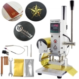 VEVOR Heißfolienprägemaschine 10 x 13 cm Heißfolienprägung Maschine, 300 W Hot Foil Stamping Machine mit Skala, Positionierungsschieber, LCD-Bildschirm, Lederbronzierung Druck, Bronziermaschine