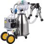 VEVOR Elektrische Melkmaschine Kit 25 L, Edelstahl Melkmaschine 0,55 kW, Melkmaschine Kuh 1680 U / min, Tragbare Vakuumpumpe 5-8 Kühe / St, Elektrische Melkmaschine mit Lenkrad und Doppelgriffen