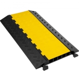 VEVOR Kabelbrücke, 5 Kanal überfahrschutz für Kabel aus Handelsüblichem Thermoplastischem Kautschuk mit Modularem Design, Hohe Sicherheit für Breite Anwendungen, Lagerhäuser, 87,5 x 50 x 5 cm, Schwarz