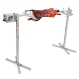 VEVOR Spanferkelgrill Lammgrill 117 cm, 40 kg Edelstahl Drehspieß Spießbratengrill 42 W, Lammgrill BBQ Grill Grillwagen Barbecue, 8 höhenverstellbarer Großer Spießgrill Putenfleisch, Schinken usw.