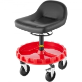 VEVOR Ladenhocker, 180 kg Rolling Garage Hocker, 55,9 cm bis 66 cm verstellbare Höhe Mobile Rolling Gear Sitz, Round Tray Garage Pneumatic Shocker, All-Terrain 12,7 cm Rollen mit zwei Bremsen