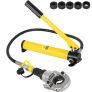 VEVOR Presszange 12 mm, 15 mm, 18 mm, 22 mm, 28 mm, Crimpzange Presszange 6 T Presskraft, Rohrpresszange Typ V, Hydraulische Presszange mit Gummigriff, 360°-Schwenkkopf, für Edelstahlrohr